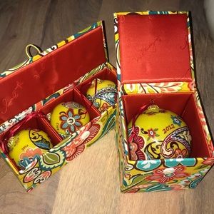 Vera Bradley boxed holiday ornaments